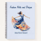 Personalized Fashion Sketch Book Notitieboek (Voorkant)