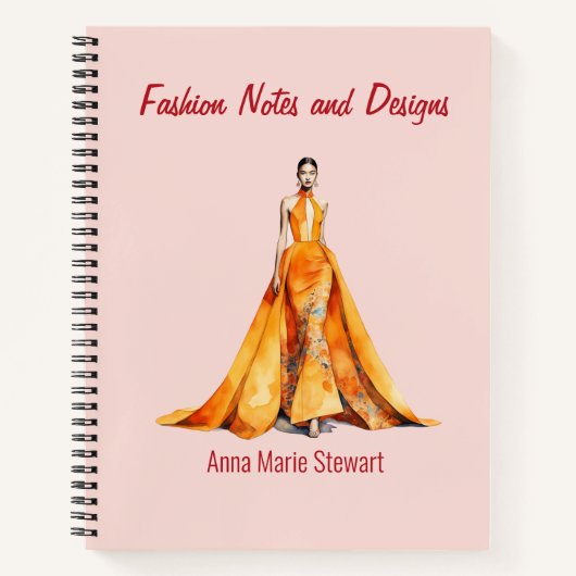 Personalized Fashion Sketch Book Notitieboek (Voorkant)