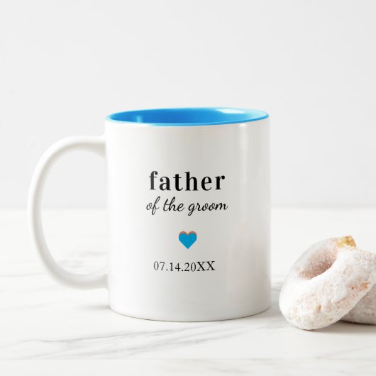 Personalized Father of the Groom Tweekleurige Koffiemok (Met donut)