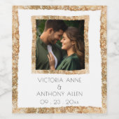 Personalized Faux Gold Frame Rustic Elegant Wijn Etiket (Enkel label)