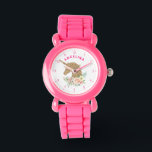 Personalized faux gold & pink unicorn watch horloge<br><div class="desc">Customize this faux gold glitter unicorn design with a name as a great personalized gift for Christmas,  a birthday or any other special occasion.</div>