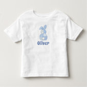 Personalized Faux Patchwork Bunny with Custom Name Kinder Shirts (Voorkant)