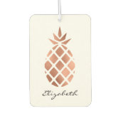 Personalized faux rose gold foil pineapple luchtverfrisser (Voorkant)