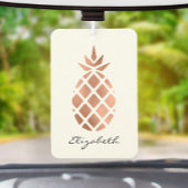 Personalized faux rose gold foil pineapple luchtverfrisser