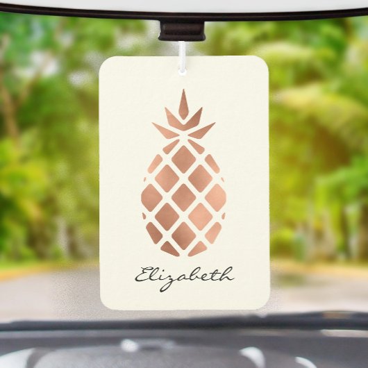 Personalized faux rose gold foil pineapple luchtverfrisser
