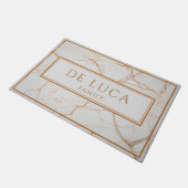 Personalized Faux White Marble Deurmat (Schuin)