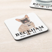 Personalized Fawn Mask Frenchie French Bulldog Bier Onderzetter (Linkerzijde)