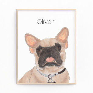 Personalized Fawn Mask Frenchie French Bulldog Foto Afdruk