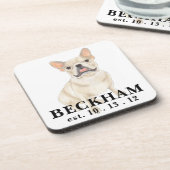 Personalized Fawn Tan Frenchie French Bulldog Bier Onderzetter (Linkerzijde)