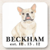 Personalized Fawn Tan Frenchie French Bulldog Bier Onderzetter (Voorkant)