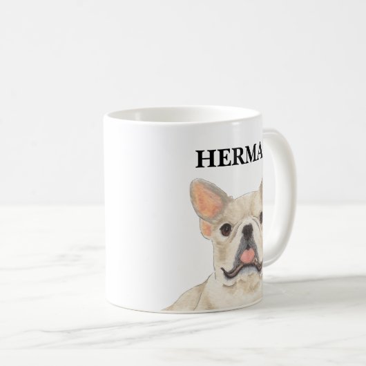 Personalized Fawn Tan Frenchie French Bulldog Koffiemok (Voorkant rechts)