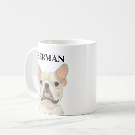 Personalized Fawn Tan Frenchie French Bulldog Koffiemok (Voorkant links)