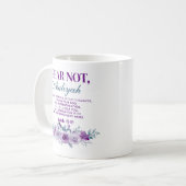 Personalized Fear Not Isaiah 41:10 Purple Floral Koffiemok (Voorkant links)