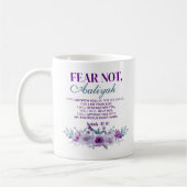 Personalized Fear Not Isaiah 41:10 Purple Floral Koffiemok (Links)