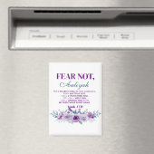 Personalized Fear Not Isaiah 41:10 Purple Floral Magneet (Insitu (Vaatwasser))