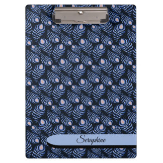 Personalized Feather Clipboard | Blue Pattern Klembord