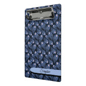 Personalized Feather Clipboard | Blue Pattern Mini Klembord (Angled2)