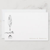 Personalized Feather Quill ink Handwritten Write Briefpapier (Voorkant)