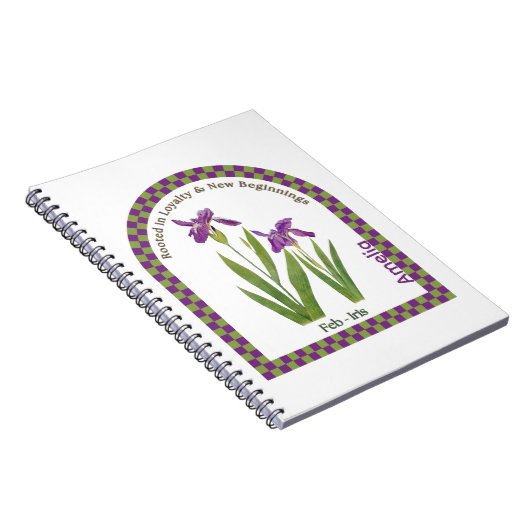 Personalized February Birth Month Flower Notebook Notitieboek (Rechterzijde)