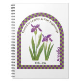 Personalized February Birth Month Flower Notebook Notitieboek (Voorkant)