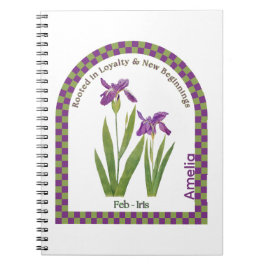 Personalized February Birth Month Flower Notebook Notitieboek