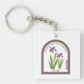 Personalized February Birth Month Flower Sleutelhanger (voorkant)