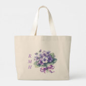 Personalized February Violet Tote Bag (Achterkant)