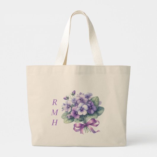 Personalized February Violet Tote Bag (Achterkant)