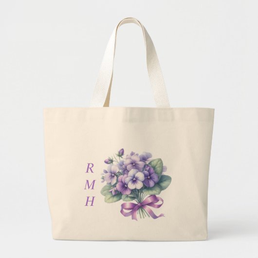 Personalized February Violet Tote Bag (Voorkant)