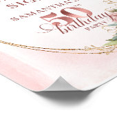 Personalized Feminine Rose Gold 50th Birthday Sign Poster (Hoek)