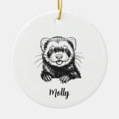 Personalized Ferret Christmas Keramisch Ornament (Voorkant)