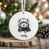 Personalized Ferret Christmas Keramisch Ornament