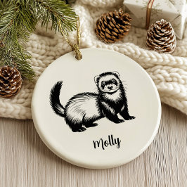 Personalized Ferret Christmas Keramisch Ornament