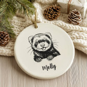 Personalized Ferret Christmas Keramisch Ornament