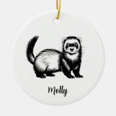 Personalized Ferret Christmas Keramisch Ornament (Voorkant)