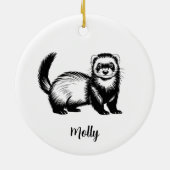 Personalized Ferret Christmas Keramisch Ornament (Achterkant)