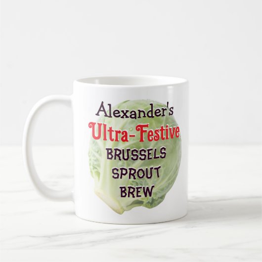 Personalized Festive Brussels Sprout Brew Funny Koffiemok (Links)