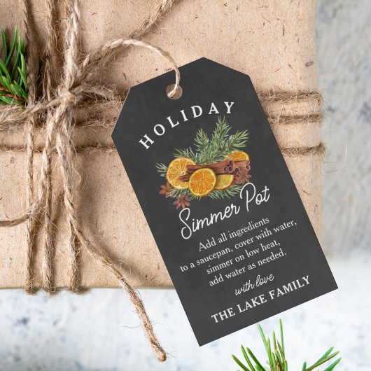 Personalized Festive Holiday Potpourri Tag Cadeaulabel