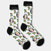 Personalized Festive Holly Berry Holiday Socks Sokken (Rechts)