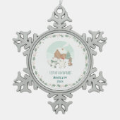 Personalized Festive Memories Tin Sneeuwvlok Ornament (Voorkant)