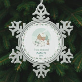 Personalized Festive Memories Tin Sneeuwvlok Ornament