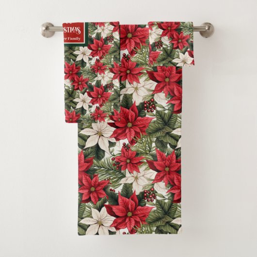 Personalized Festive Towels Elegant Holiday Style Bad Handdoek (Insitu)