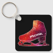 Personalized Figure Skating Space Boot Sleutelhanger (Voorkant)