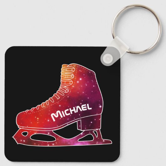 Personalized Figure Skating Space Boot Sleutelhanger (Achterkant)