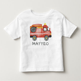 Personalized Fire Truck, Cute Custom Name Firefigh Kinder Shirts