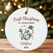 Personalized First Christmas as a Nursing Student Keramisch Ornament