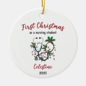Personalized First Christmas as a Nursing Student Keramisch Ornament (Voorkant)