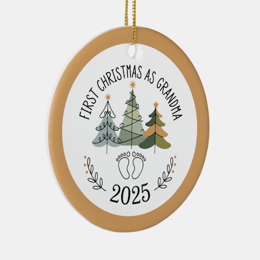 Personalized First Christmas as Grandma  Keramisch Ornament (Rechts)