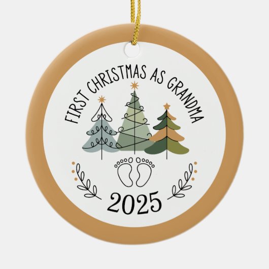 Personalized First Christmas as Grandma Keramisch Ornament (Voorkant)