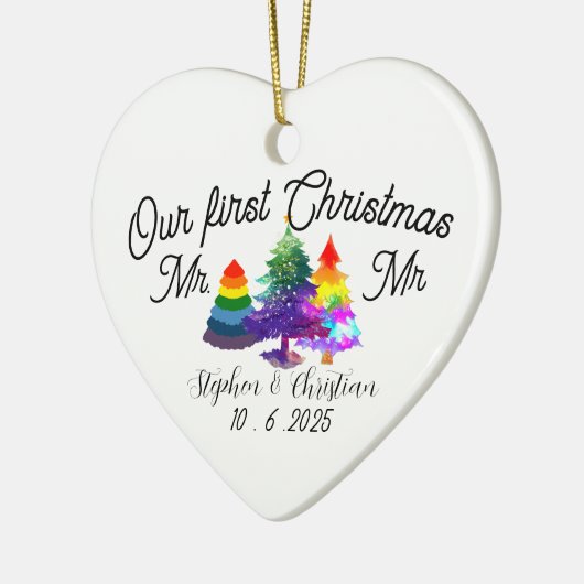 Personalized First Christmas As Mrs & Mrs Keramisch Ornament (Links)